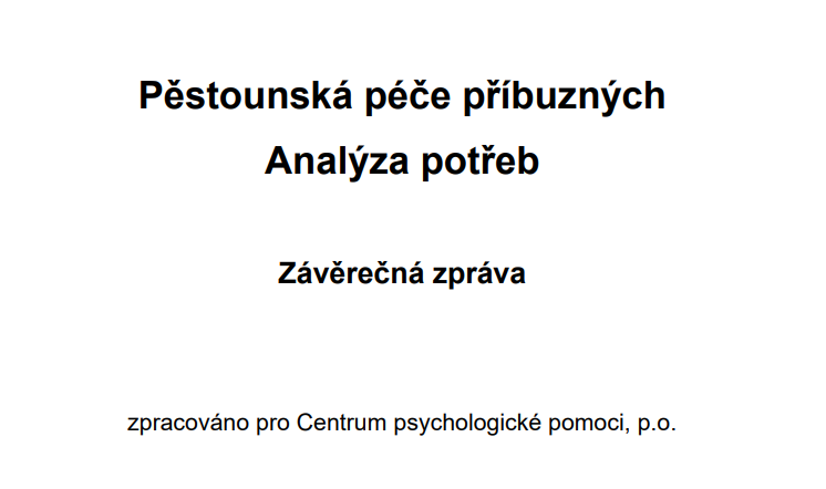 Příbuzenská pěstounská péče Příbuzenská pěstounská péče