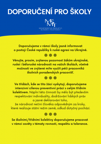 Leták MŠMT - válka na Ukrajině
