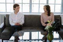 Muž a ženu na sezení u psychologa